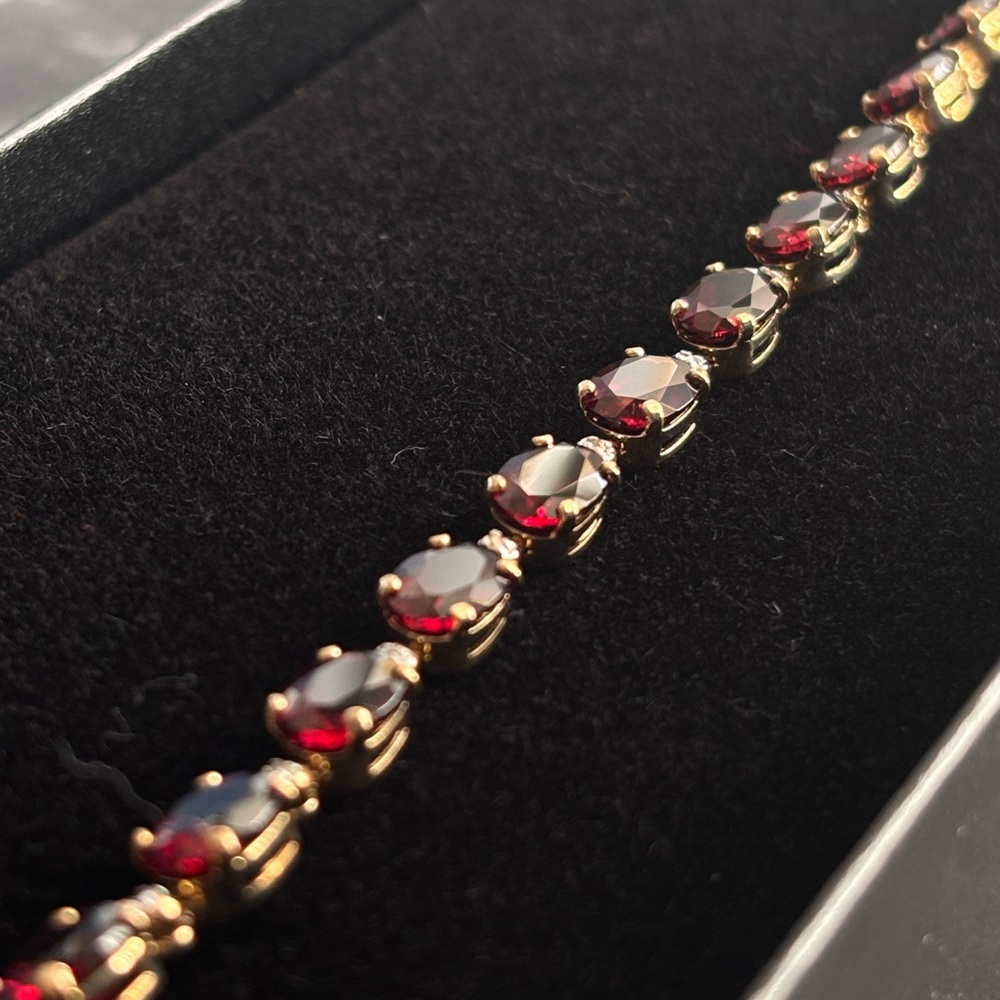 Macy's Gold and Red Stone Bracelet